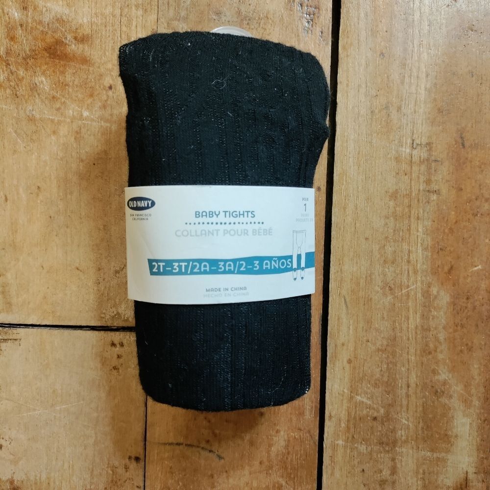 Old Navy black tights 2T knit winter tights cotton new dressy 3T